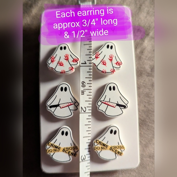 Ghost Earrings, BNWT, 3 pairs of unique ghosty earrings - Picture 3 of 5